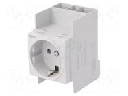 F-type socket (Schuko); 230VAC; 16A; for DIN rail mounting HAGER