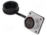 Connector: circular; socket; female; PIN: 2; IP67; SA20; 25A; 500V WEIPU
