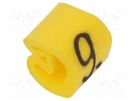 Markers; Marking: 9; 1.3÷3mm; PVC; yellow; -30÷80°C; leaded; CLI C WEIDMÜLLER