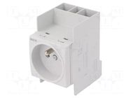 F-type socket; 230VAC; 16A; for DIN rail mounting HAGER