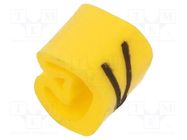 Markers; Marking: V; 1.3÷3mm; PVC; yellow; -30÷80°C; leaded; CLI C WEIDMÜLLER