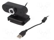 Webcam; black; USB; Features: HD 720p,PnP; 1.45m; clip; 60° LOGILINK