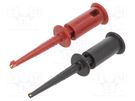 Clip-on probe; hook type; 3A; 150VDC; red and black; 2.29mm; 2pcs. POMONA