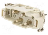 Connector: HDC; contact insert; male; 80A; 830V; PIN: 4; 4+PE AMPHENOL