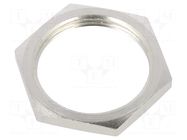 Nut; M63; brass; Thread: metric; Pitch: 1.5; Plating: nickel HELLERMANNTYTON