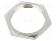 Nut; M40; brass; Thread: metric; Pitch: 1.5; Plating: nickel HELLERMANNTYTON