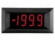 Voltmeter; digital,mounting; 0÷200mV; on panel; LED; 3,5 digit 