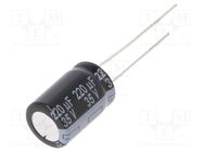 Capacitor: electrolytic; THT; 220uF; 35VDC; Ø10x16mm; Pitch: 5mm PANASONIC