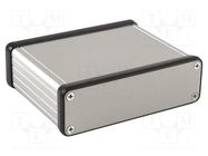 Enclosure: with panel; 1455; X: 80mm; Y: 103mm; Z: 31mm; aluminium HAMMOND