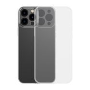 Baseus Frosted Glass Case Cover for iPhone 13 Pro Max Hard Cover with Gel Frame Transparent (ARWS000202), Baseus