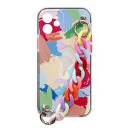 Color Chain Case gel flexible elastic case cover with a chain pendant for Samsung Galaxy S21 5G multicolour  (4), Hurtel