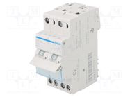 Module: toggle switch; Poles: 2; 230VAC; 25A; IP20; Stabl.pos: 3 HAGER