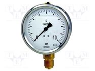 Manometer; 0÷10bar; Class: 1.6; 63mm; Temp: -20÷60°C; steel; 213.53 WIKA