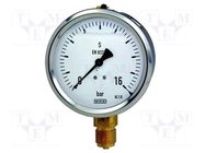 Manometer; 0÷16bar; Class: 1.6; 63mm; Temp: -20÷60°C; steel; 213.53 WIKA