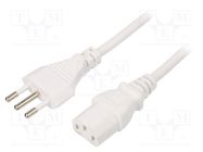 Cable; 3x0.75mm2; CEI 23-50 (L) plug,IEC C13 female; PVC; 1.8m LIAN DUNG
