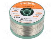 Soldering wire; Sn96,5Ag3Cu0,5; 0.5mm; 0.25kg; lead free; reel STANNOL