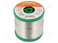 Soldering wire; Sn99,3Cu0,7; 1mm; 0.5kg; lead free; reel; 227°C STANNOL