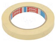 Tape: masking; W: 15mm; L: 50m; Thk: 0.125mm; 10%; natural caoutchouc TESA