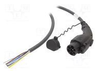 Cable: eMobility; 1x0.5mm2,5x6mm2; 480V; 24.4kW; IP44; GB/T,wires HARTING