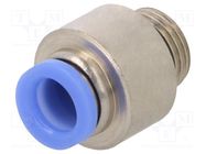 Push-in fitting; straight; -0.95÷10bar; nickel plated brass PNEUMAT