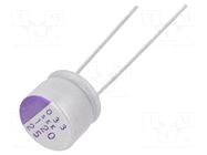 Capacitor: polymer; 120uF; 25VDC; THT; ±20%; Body dim: Ø8x7mm; 1000h PANASONIC