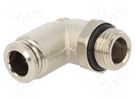 Push-in fitting; angled; -0.99÷20bar; nickel plated brass AIGNEP