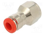 Push-in fitting; straight; -0.99÷20bar; nickel plated brass 