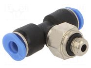 Push-in fitting; T-tap splitter; -0.95÷10bar; Thread: M6; 0÷60°C PNEUMAT