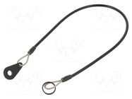 Retaining cable; with mounting tab and key ring; Plating: PVC ELESA+GANTER