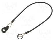 Retaining cable; Plating: PVC; stainless steel; 150mm; Body: black ELESA+GANTER
