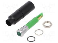 Indicator: LED; prominent; green; 230VAC; Ø8.2mm; IP67; connectors SIGNAL-CONSTRUCT