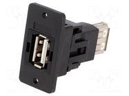 Coupler; USB A socket,both sides; Slim; USB 2.0; gold-plated CLIFF
