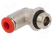 Push-in fitting; angled; -0.99÷20bar; nickel plated brass AIGNEP