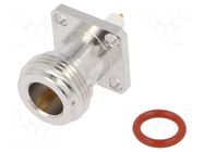 Connector: N; socket; female; straight; 50Ω; soldering; PTFE; brass AMPHENOL RF