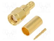 Connector: SMA; plug; male; straight; 50Ω; soldering,crimped; PTFE 