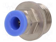 Push-in fitting; straight; -0.95÷15bar; nickel plated brass PNEUMAT