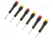 Kit: screwdrivers; precision; Phillips,slot; plastic box; 6pcs. STANLEY