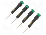 Kit: screwdrivers; precision; Torx®; Size: TX06,TX07,TX08,TX09 STANLEY