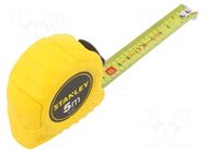 Measuring tape; L: 5m; Width: 19mm; plastic; Class: II; yellow STANLEY