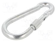 Carabiner; steel; for rope; L: 120mm; zinc; 11mm; with protection DROMET