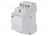 Contactor: 4-pole installation; 25A; 230VAC; NO x4; ESC; -10÷50°C HAGER