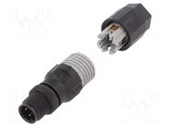 Connector: M12; plug; PIN: 4; male; 250V; straight; IP65,IP67; IDC PHOENIX CONTACT