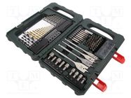 Drill set; plastic box; concrete,wood,metal,steel; 86pcs. METABO