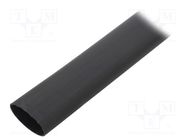 Heat shrink sleeve; 40mm; black; Diam.after shrinking: 12mm HELLERMANNTYTON