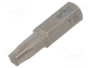 Screwdriver bit; Torx®; TX25; Overall len: 25mm; STANDARD WIHA