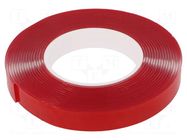 Tape: fixing; W: 19mm; L: 5.5m; Thk: 2mm; double-sided; acrylic; 8N/cm IPT