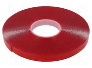 Tape: fixing; W: 19mm; L: 16.5m; Thk: 2mm; double-sided; acrylic IPT