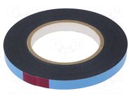 Tape: fixing; W: 12mm; L: 10m; Thk: 0.8mm; two-sided adhesive; black IPT