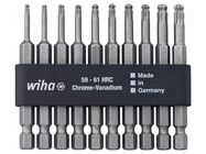 Kit: screwdriver bits; spherical,Torx®; hardened; 70mm; 10pcs. WIHA