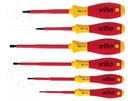 Kit: screwdrivers; Pozidriv®,slot; SoftFinish® electric; 6pcs. WIHA